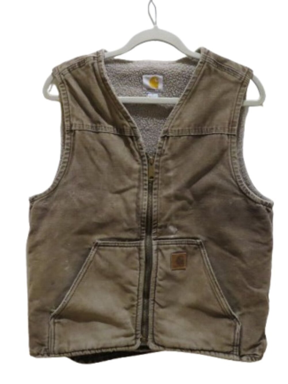 CARHARTT Sherpa Lined Duck Canvas Utility Vest Small Outdoor Normcore Grunge